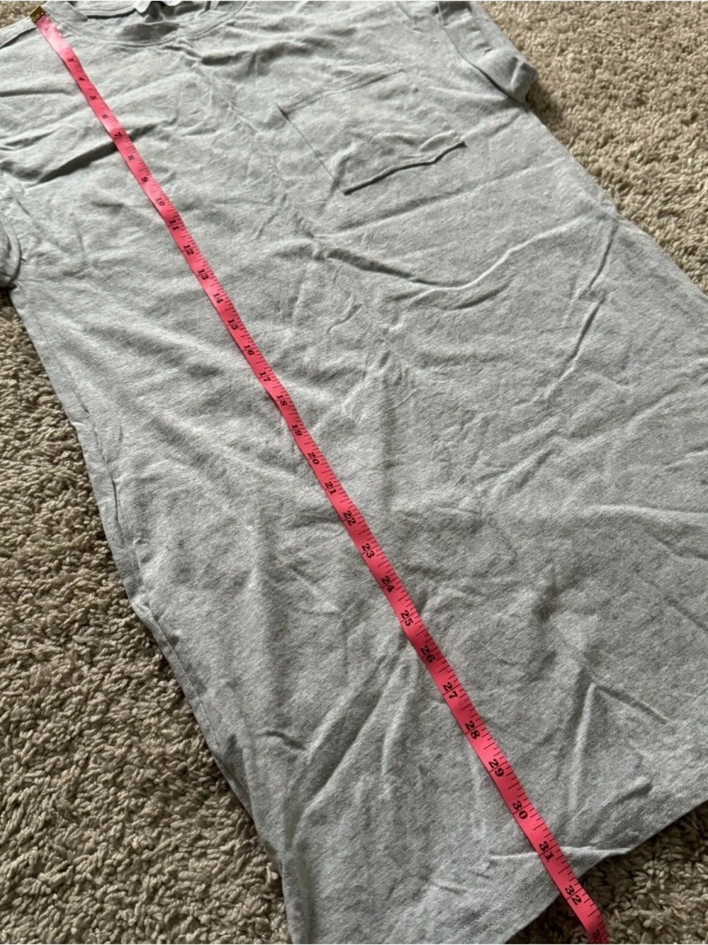 Cute Light Grey Muscle T-shirt dress tunic with pockets small - Picture 5 of 8